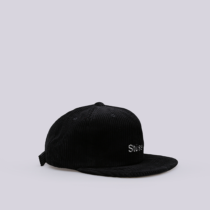  черная кепка Stussy Cord Strapback Cap 131772-black - цена, описание, фото 2
